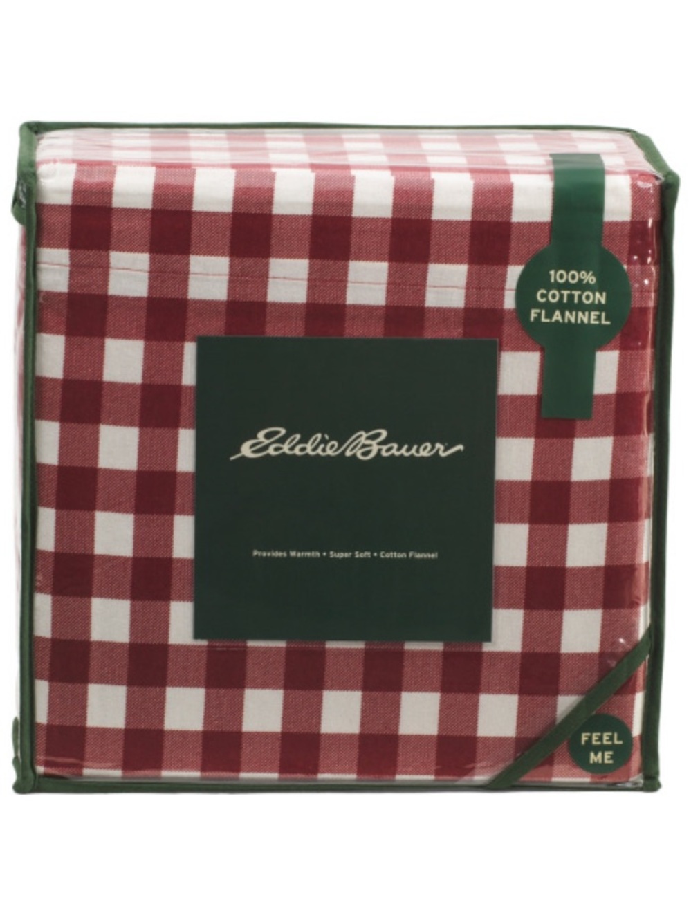 Eddie Bauer Red and White Buffalo Check Cotton Flannel Sheets